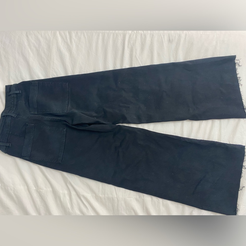 Zara high rise wide leg jeans in black